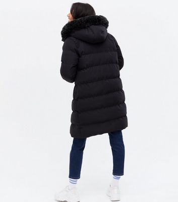 midi black puffer jacket