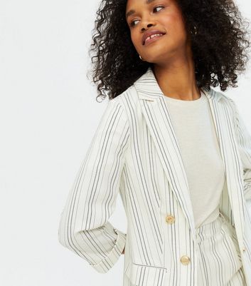 womens white blazer gold buttons