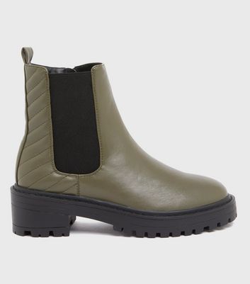khaki boots new look