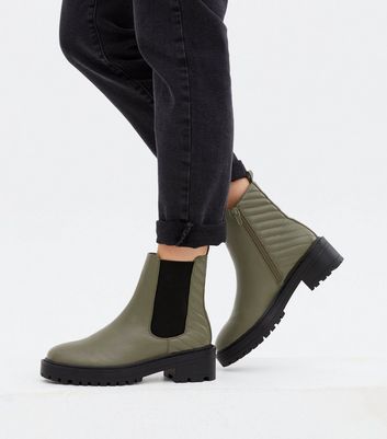 khaki boots new look