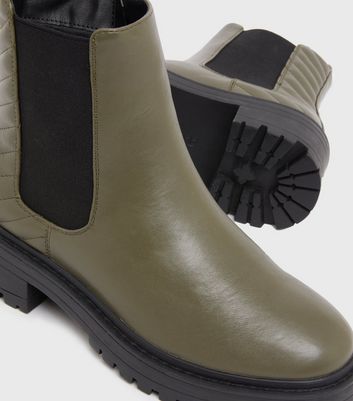 khaki boots new look