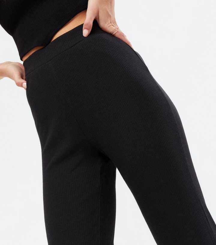 Noisy May Black Ribbed Flared Trousers