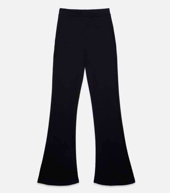 Noisy May Black Ribbed Flared Trousers