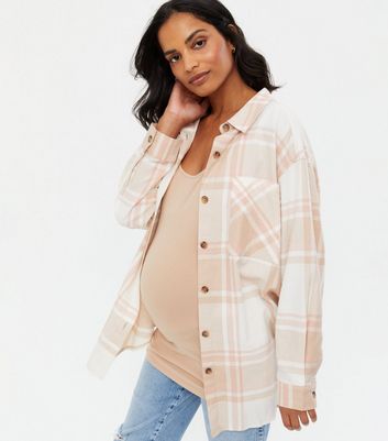 Maternity Pink Check Shirt | New Look