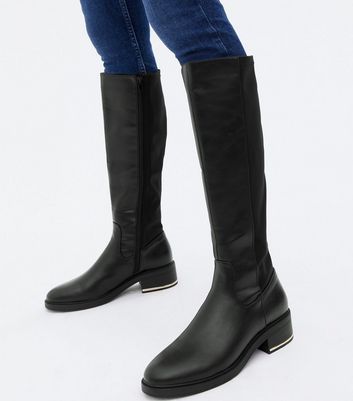 tall black boots elastic back