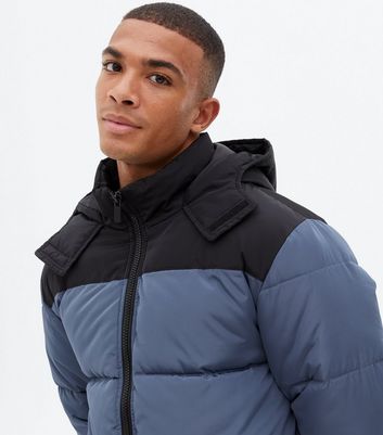 colour block puffer jacket