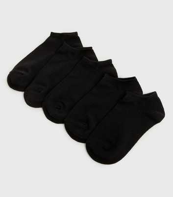 Girls 5 Pack Black Trainer Socks