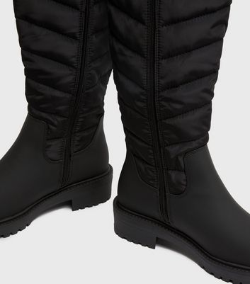 quilted boots black