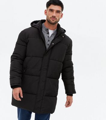 black long puffer jacket men