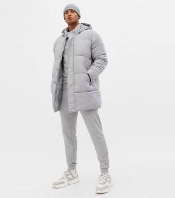 long grey puffer jacket