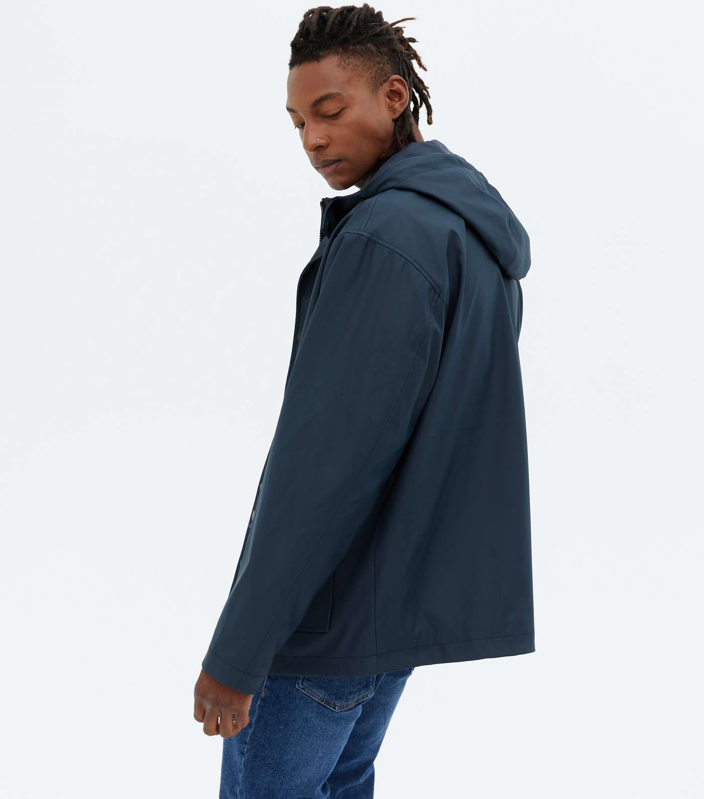 Navy Pocket Front Hooded Anorak Image 4