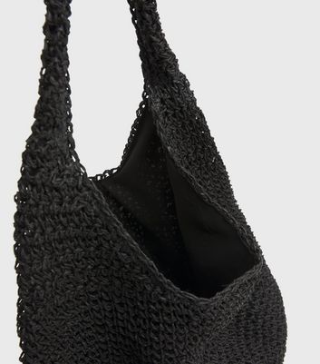 black straw purses