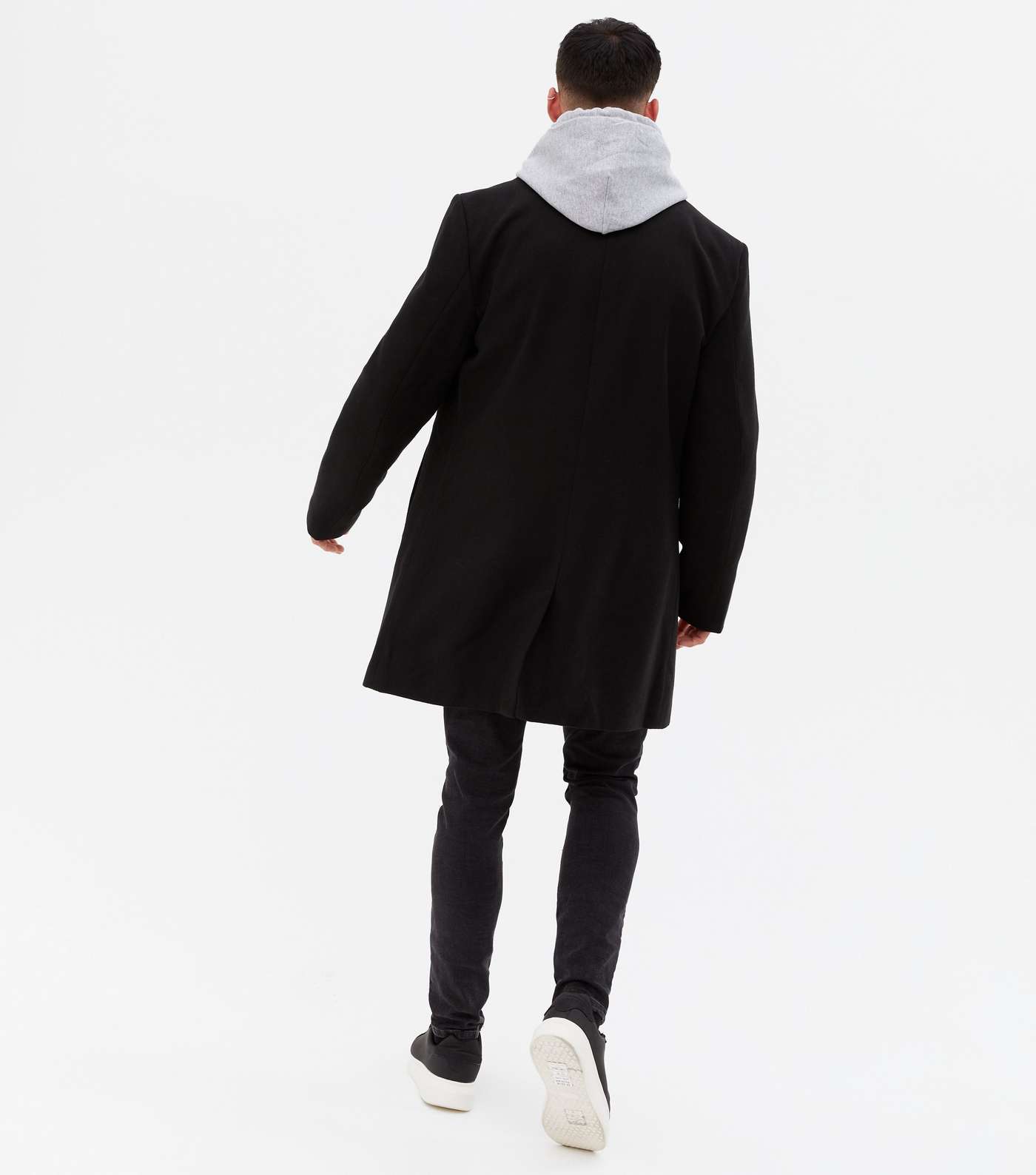 Black Revere Collar Long Coat Image 5