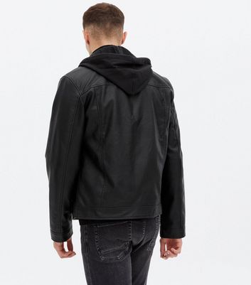 kohls black leather jacket