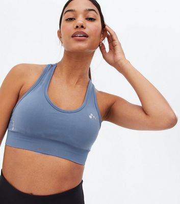 Only Play Blue Seamless Sports Crop Top New Look