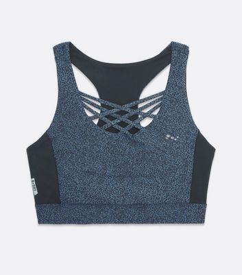 Only Play Blue Abstract Sports Crop Top New Look