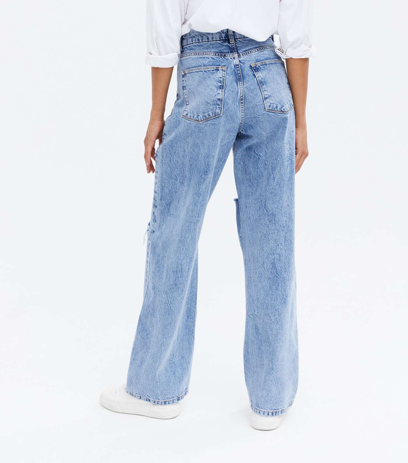 Blue Ripped Knee High Rise Sinead Baggy Fit Jeans Image 4