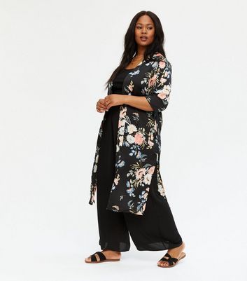 Yumi large scale hot sale flower kimono dress