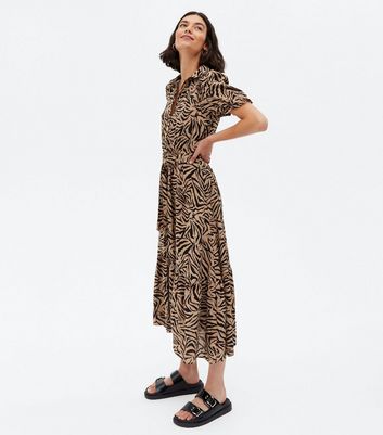 New look animal print hotsell midi dress