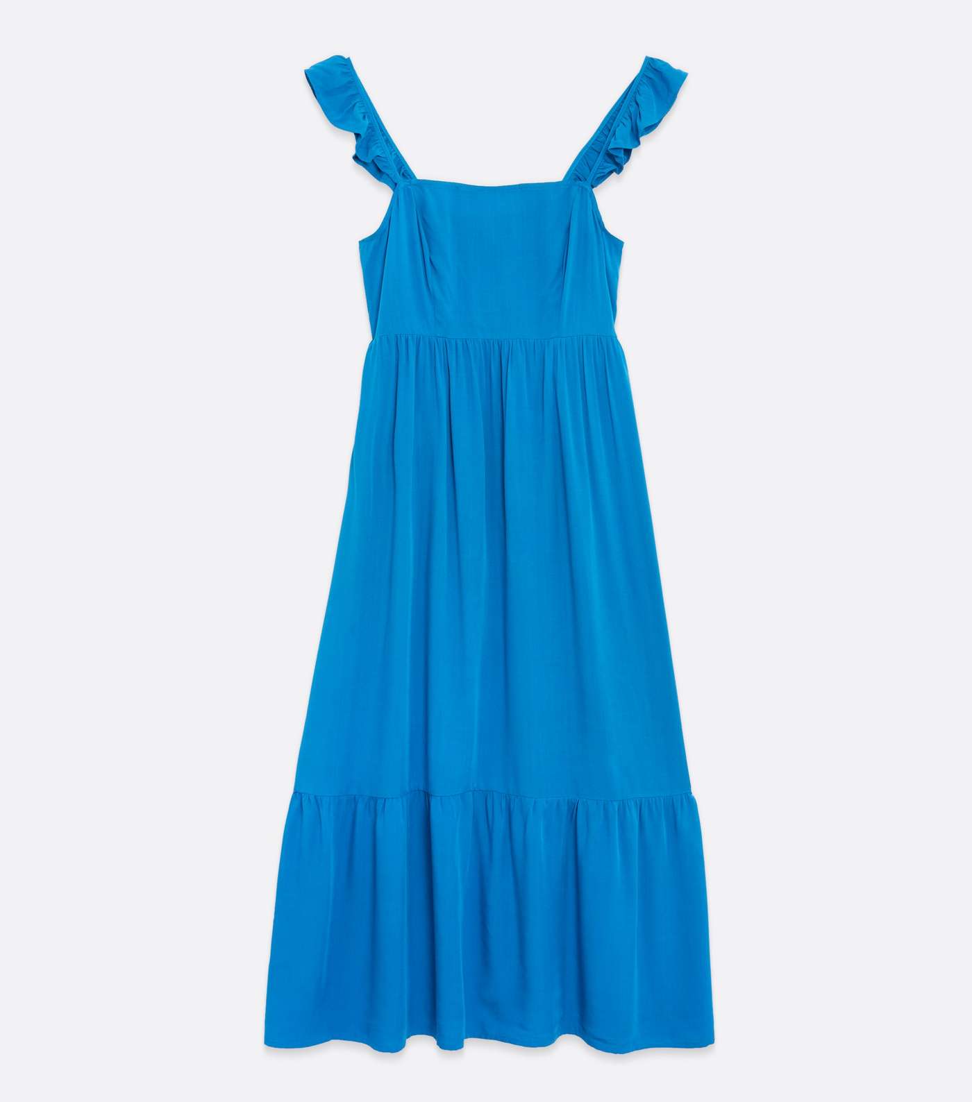 Blue Square Neck Tie Back Oversized Midi Dress Image 5