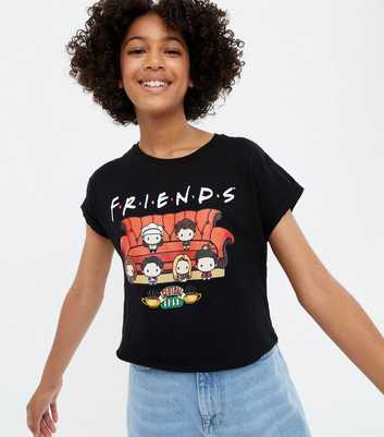 Girls Black Friends Logo T-Shirt