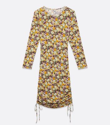 Click to view product details and reviews for Jdy Yellow Floral Long Sleeve Midi Dress New Look.