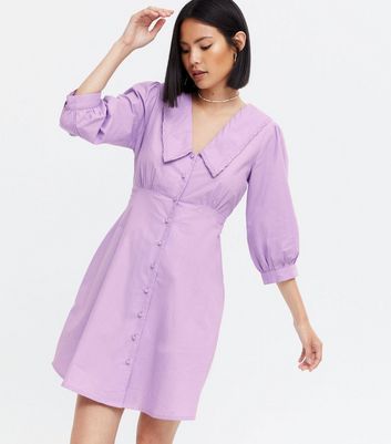 lilac button dress