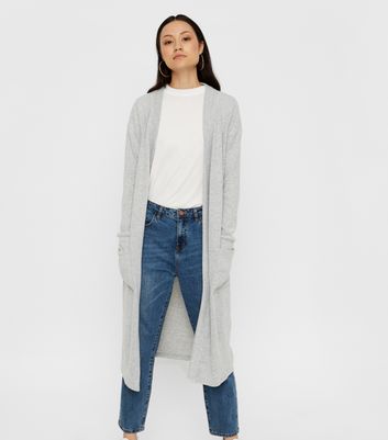 Noisy May Pale Grey Long Cardigan New Look