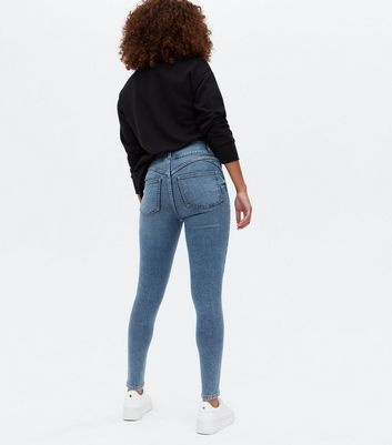 Blue Mid Wash Lift & Shape High Waist Yazmin Skinny Jeans