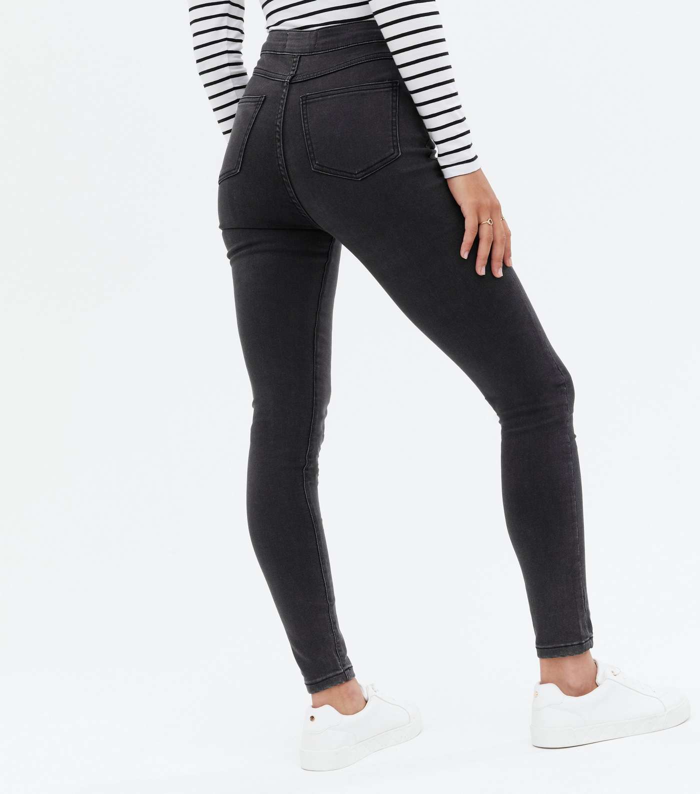 Black High Waist Hallie Super Skinny Jeans Image 2