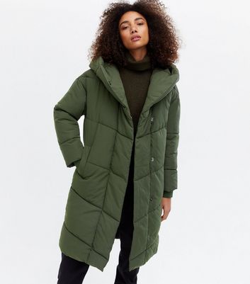 womens dark green padded coat