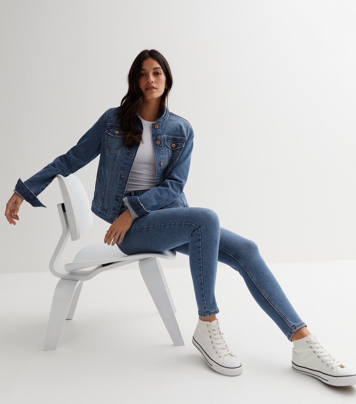 Women's Blue Mid Rise ‘Lift & Shape’ Emilee Jeggings​ New Look