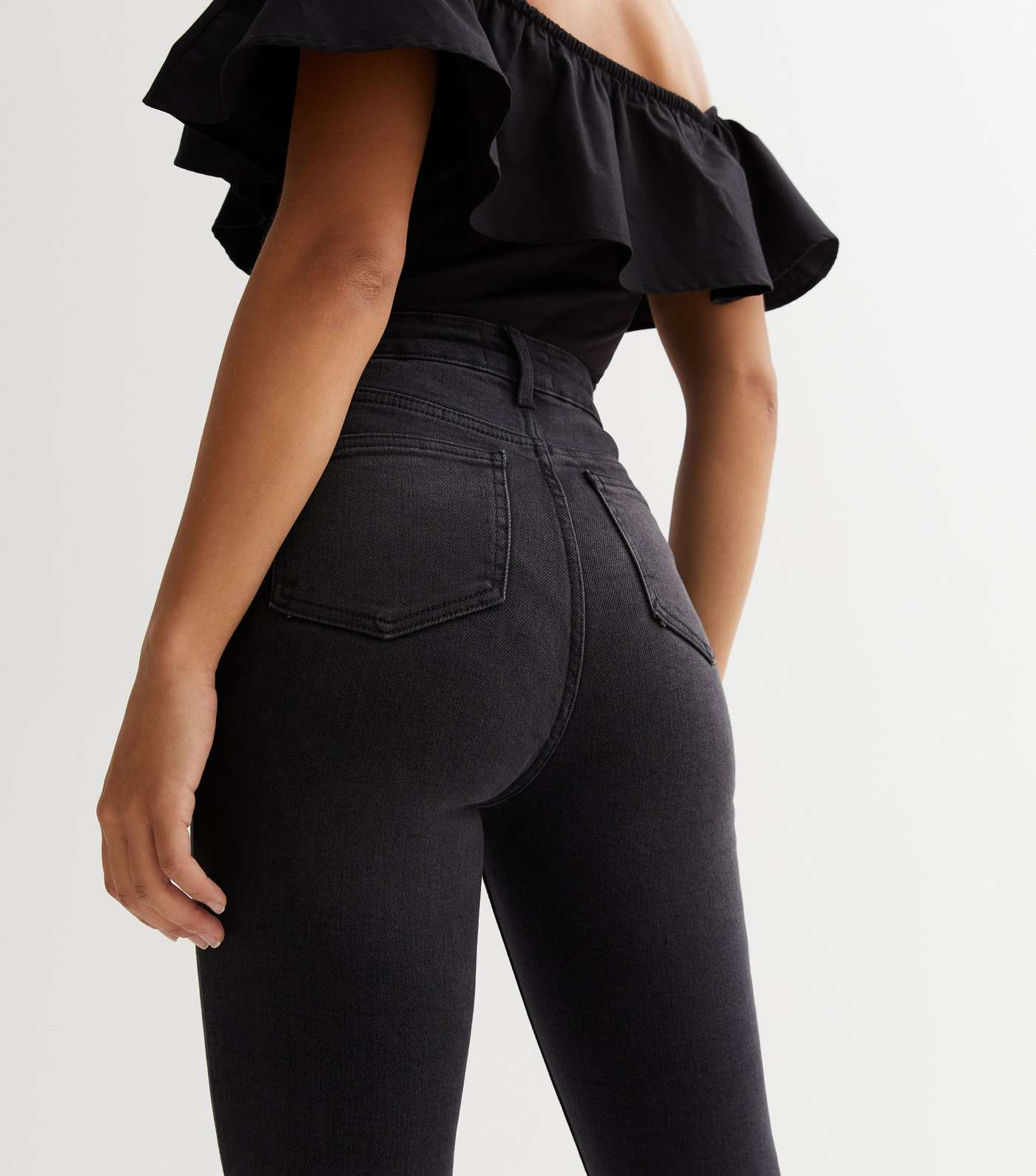 Black Ripped High Waist Hallie Super Skinny Jeans Image 2