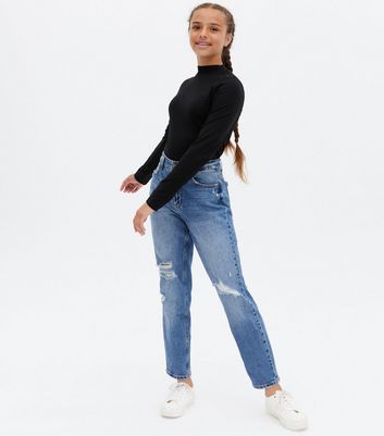 long sleeve top and jeans