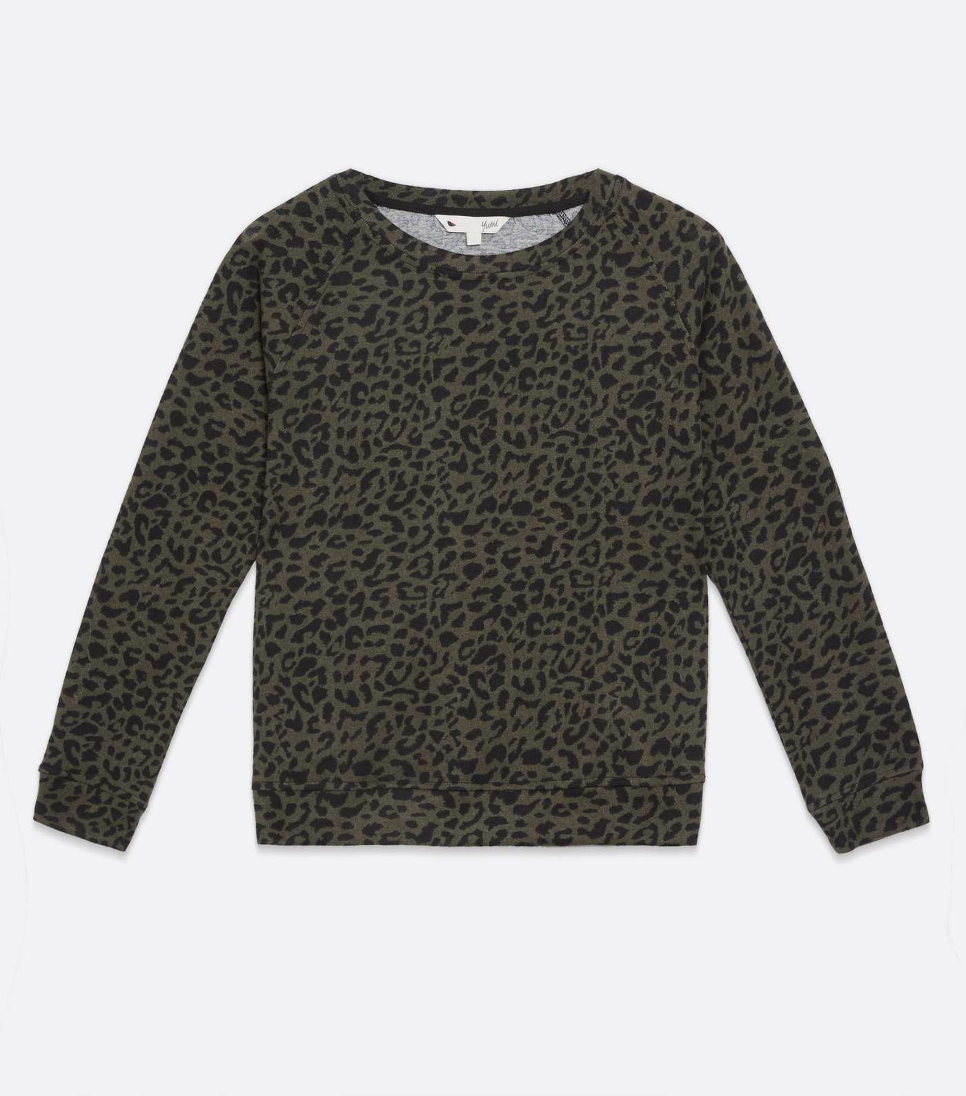 Yumi Khaki Leopard Print Sweatshirt Image 5