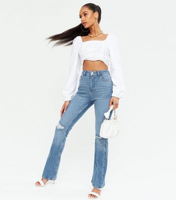 Blue Ripped Knee High Waist Brooke 