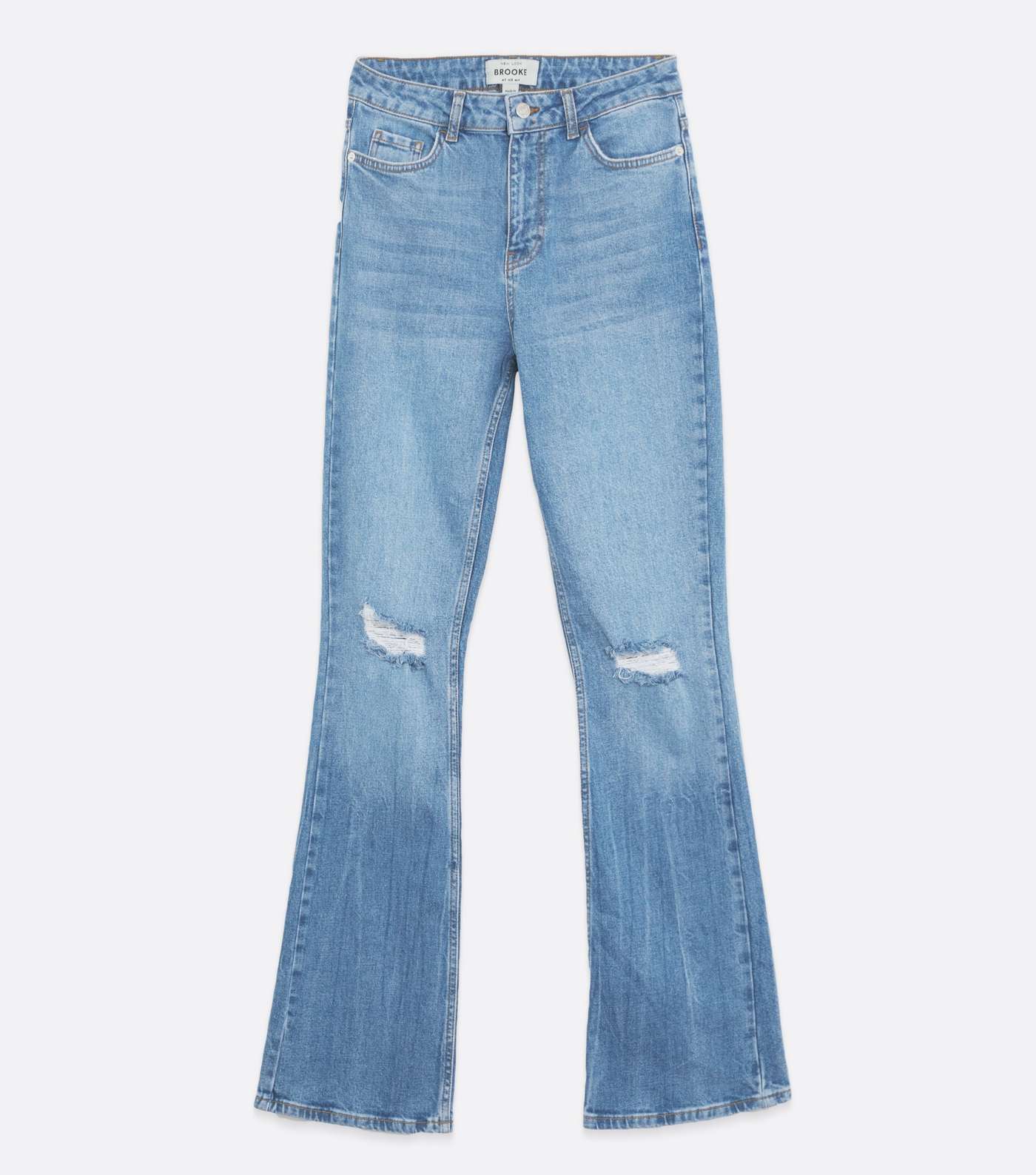 Blue Ripped Knee High Waist Brooke Flared Jeans Image 5