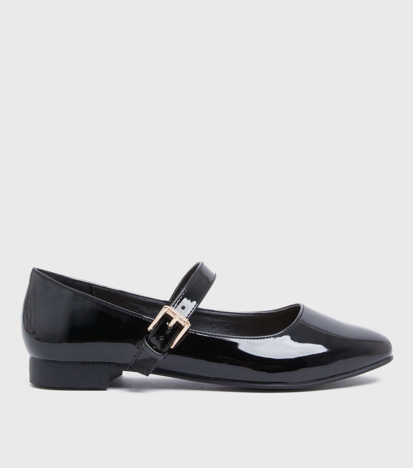 Wide Fit Black Patent Mary Jane Shoes 