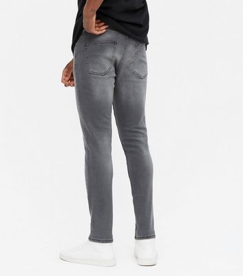 Herrenmode Bekleidung für Herren Grey Washed Skinny Stretch Jeans