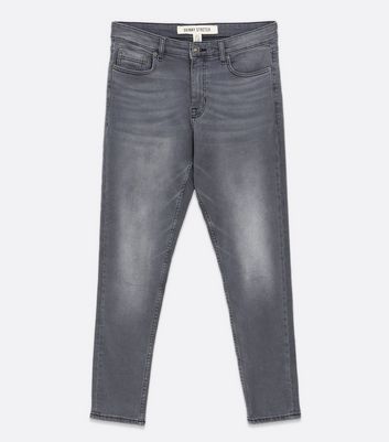 Grey Washed Skinny Stretch Jeans New Look