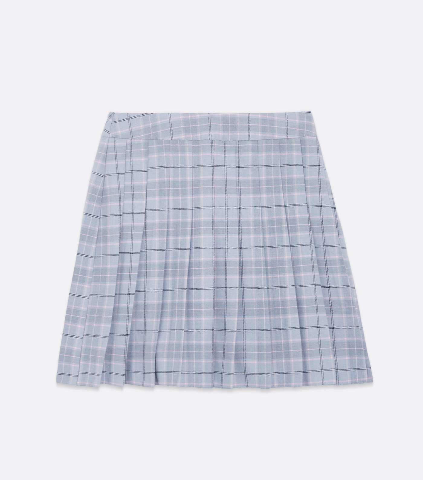 Girls Blue Check Pleated Mini Tennis Skirt Image 5
