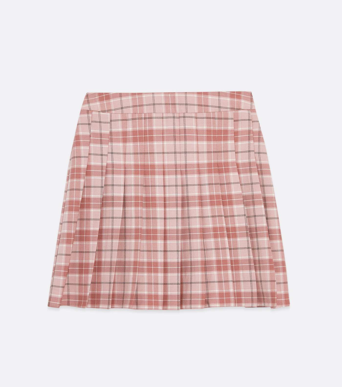 Girls Pink Check Pleated Mini Tennis Skirt Image 5