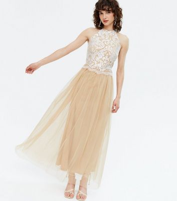 Click to view product details and reviews for Vila Mink Sequin Embellished Halter Maxi Dress New Look.