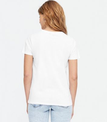 Click to view product details and reviews for White Oui Mon Amie Lips Logo T Shirt New Look.