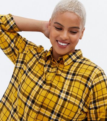 Click to view product details and reviews for Curves Yellow Check Long Shirt New Look.