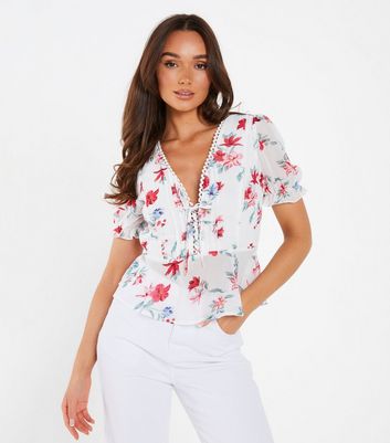 quiz white peplum top