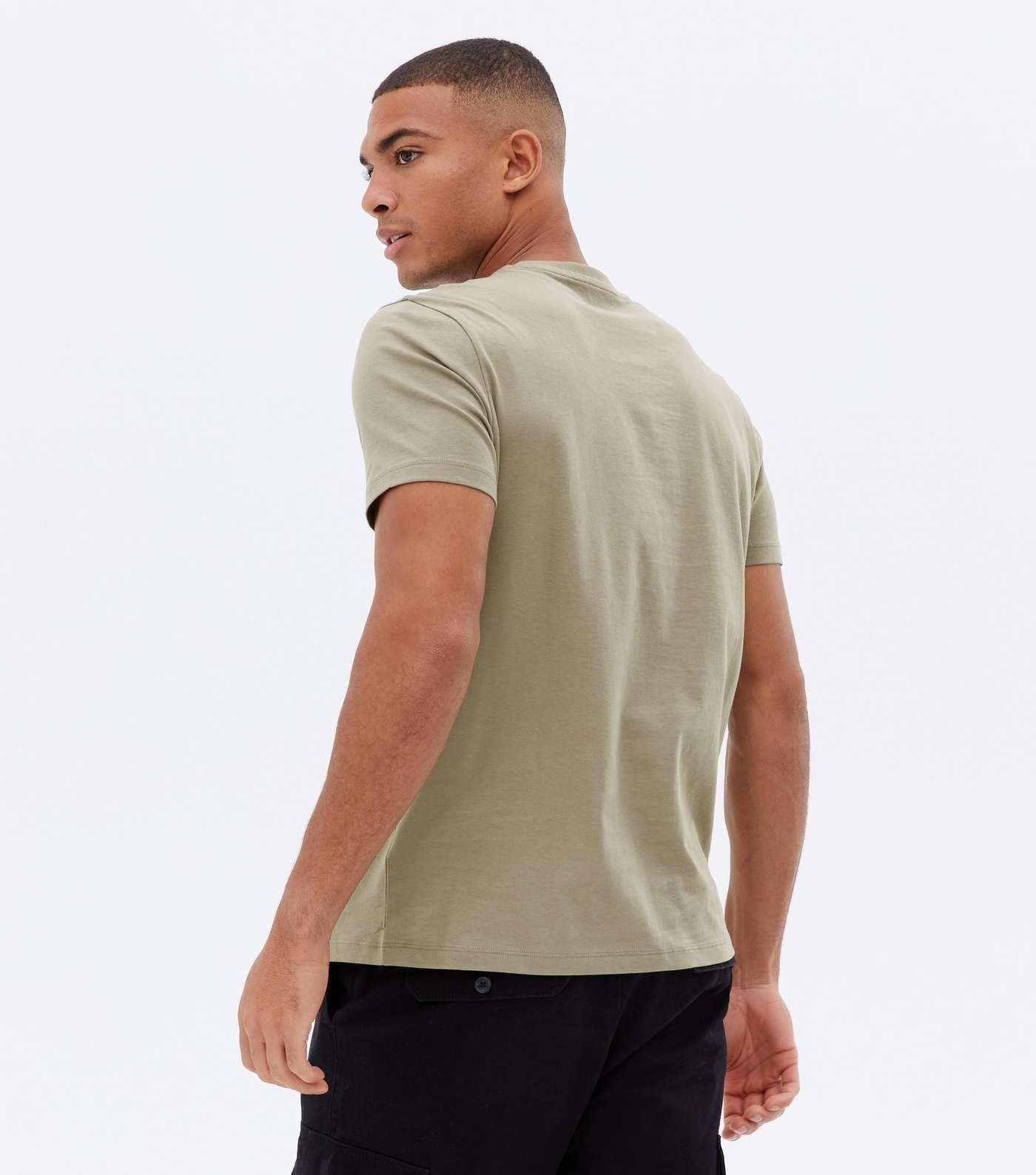 Olive Short Sleeve Crew Neck T-Shirt Image 4