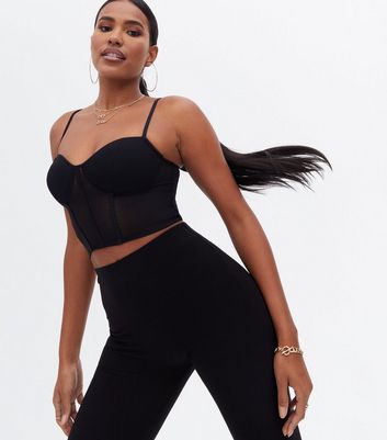 Black mesh crop online