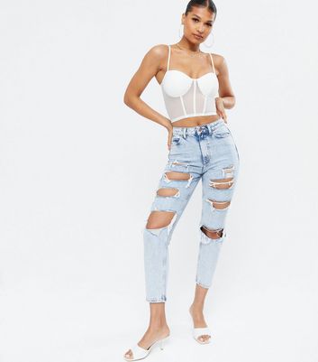 white mesh top with pearls