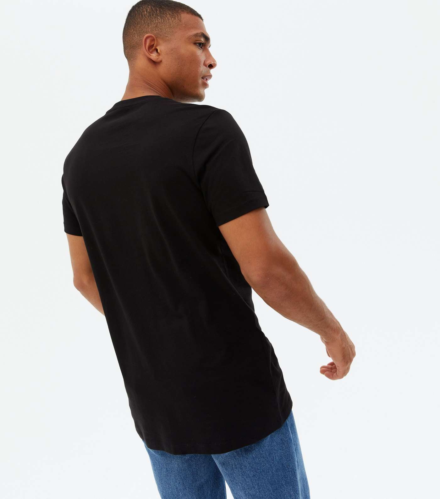 Black Long Crew Neck T-Shirt Image 4